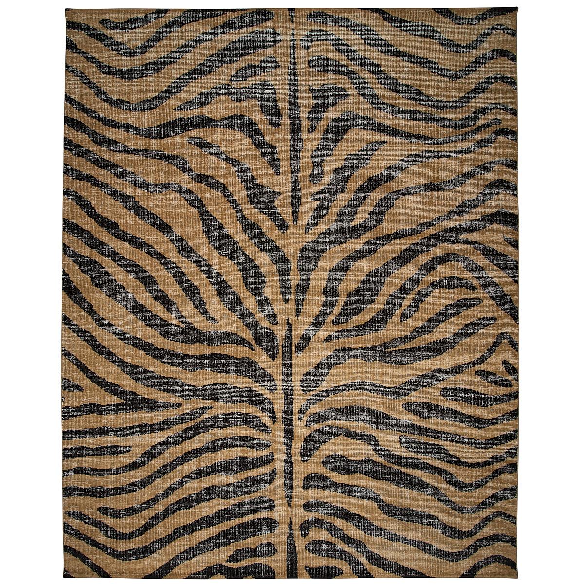 Zebre Hand-Knotted Rug | Brown & Black