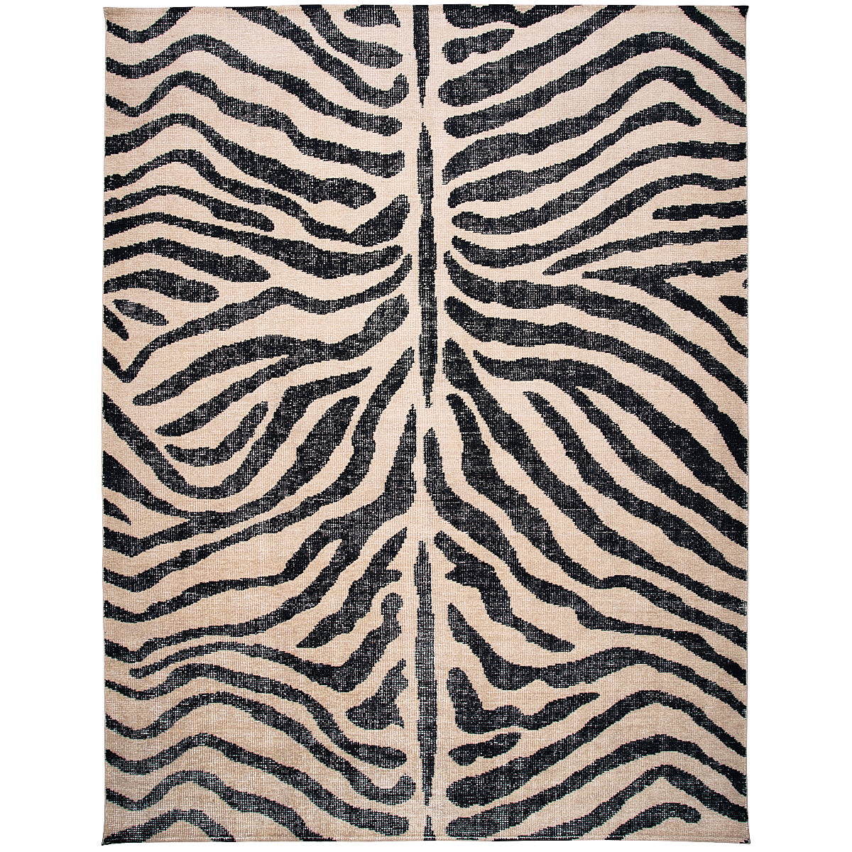 Zebre Hand-Knotted Rug | Black & Ivory