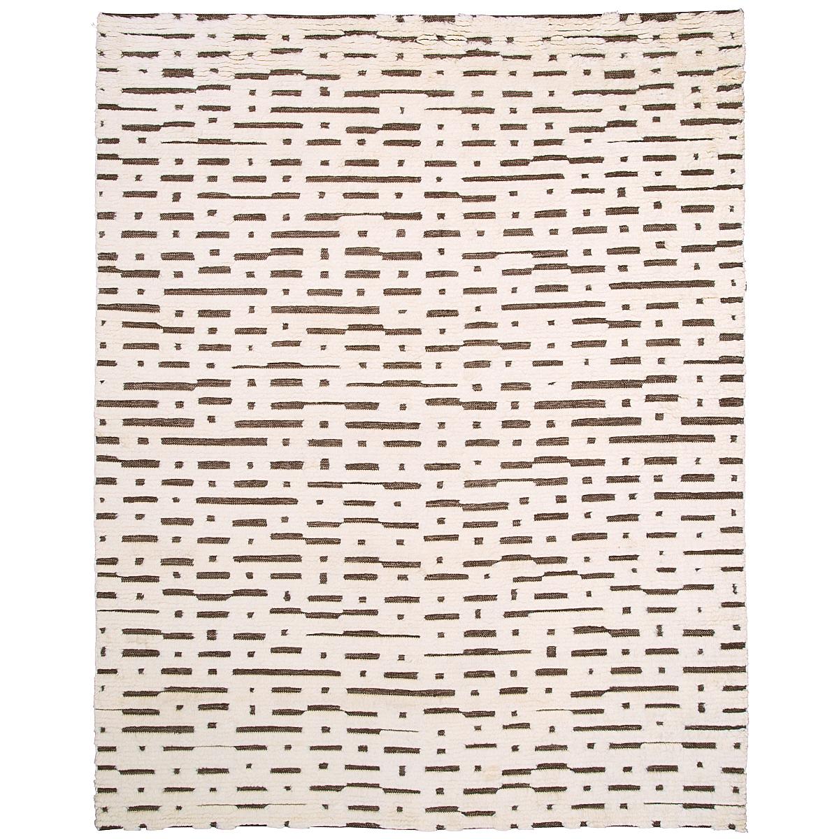 Abstract Ikat Rug | Ivory & Brown