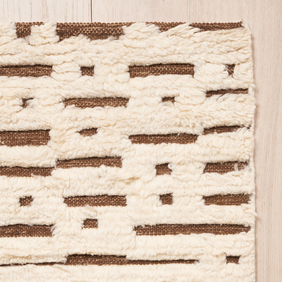 Abstract Ikat Rug | Ivory & Brown