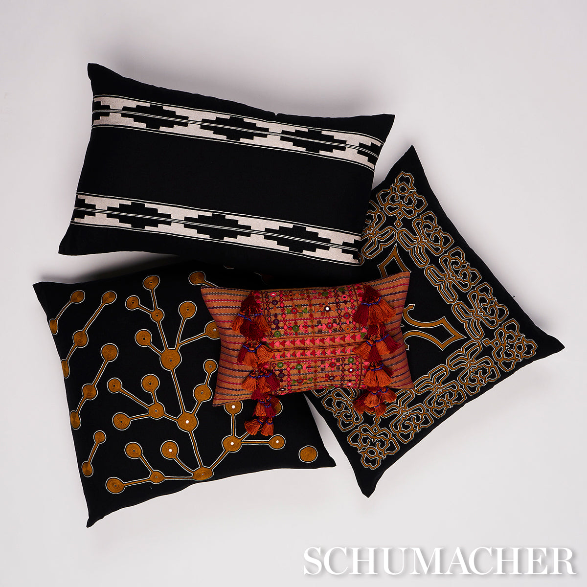 Jafri Pillow | Black & Beige