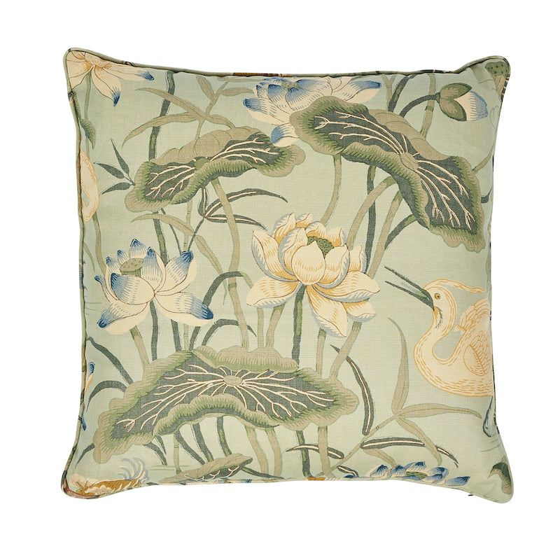 Lotus Garden Pillow | Aqua