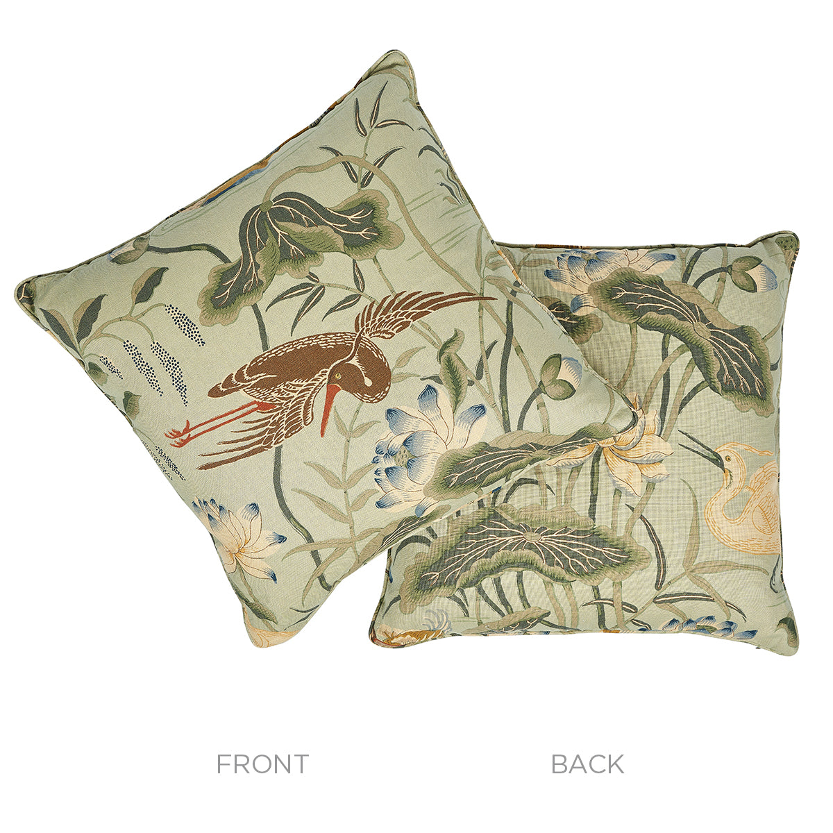 Lotus Garden Pillow | Aqua