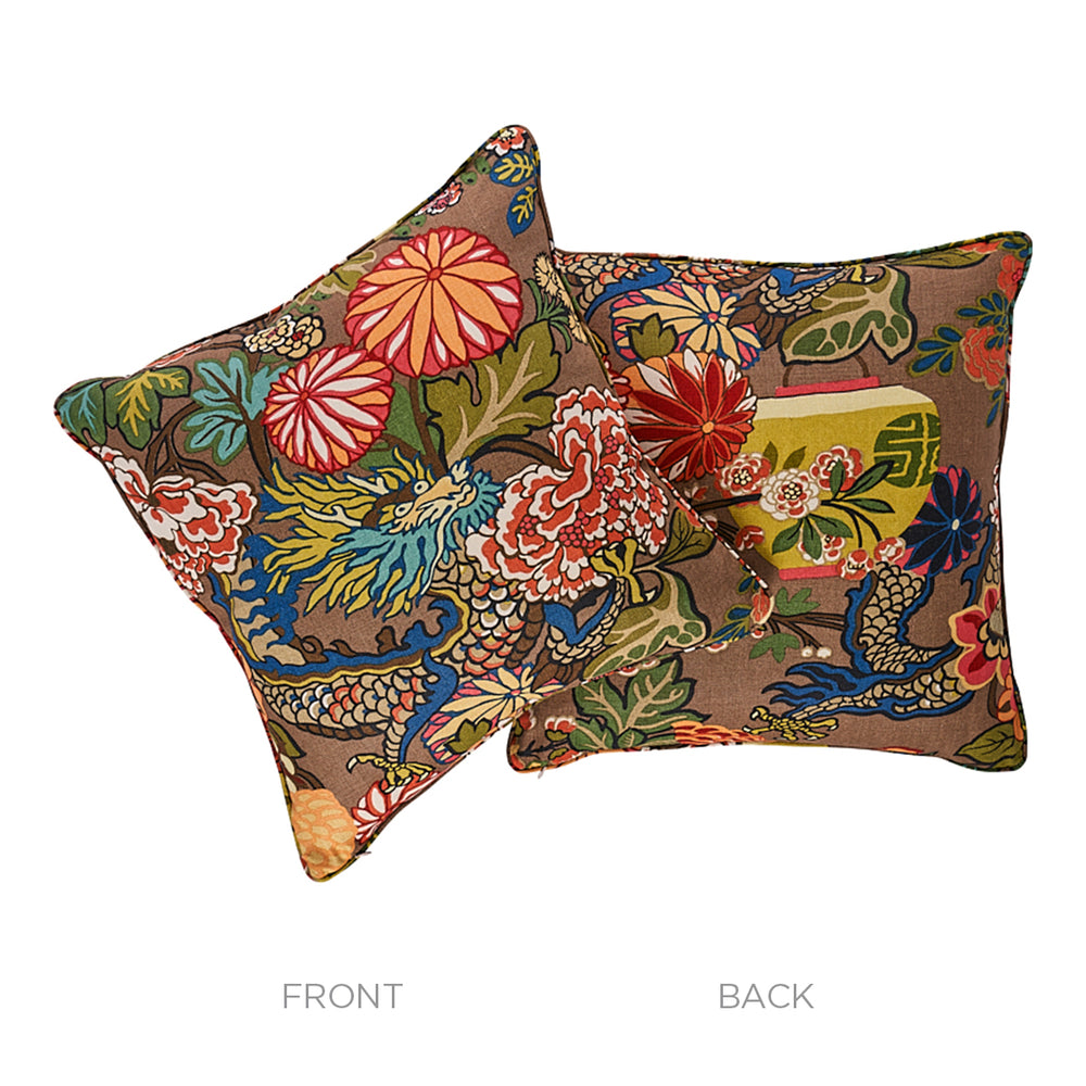Chiang Mai Dragon Pillow | Mocha