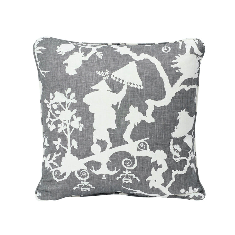 Shantung Silhouette Pillow | Gray