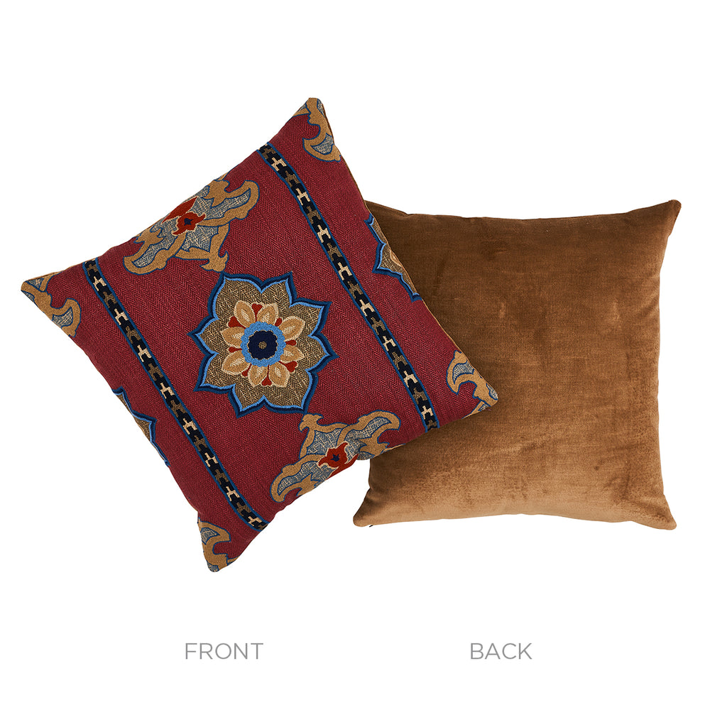 Temara Embroidered Pillow | Pomegranate