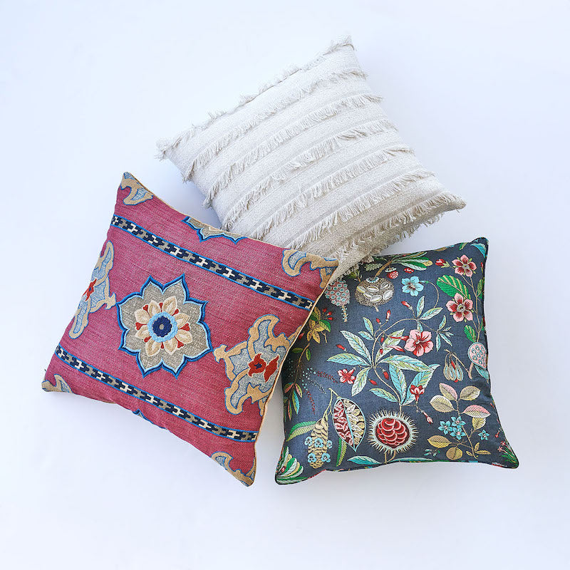 Temara Embroidered Pillow | Pomegranate