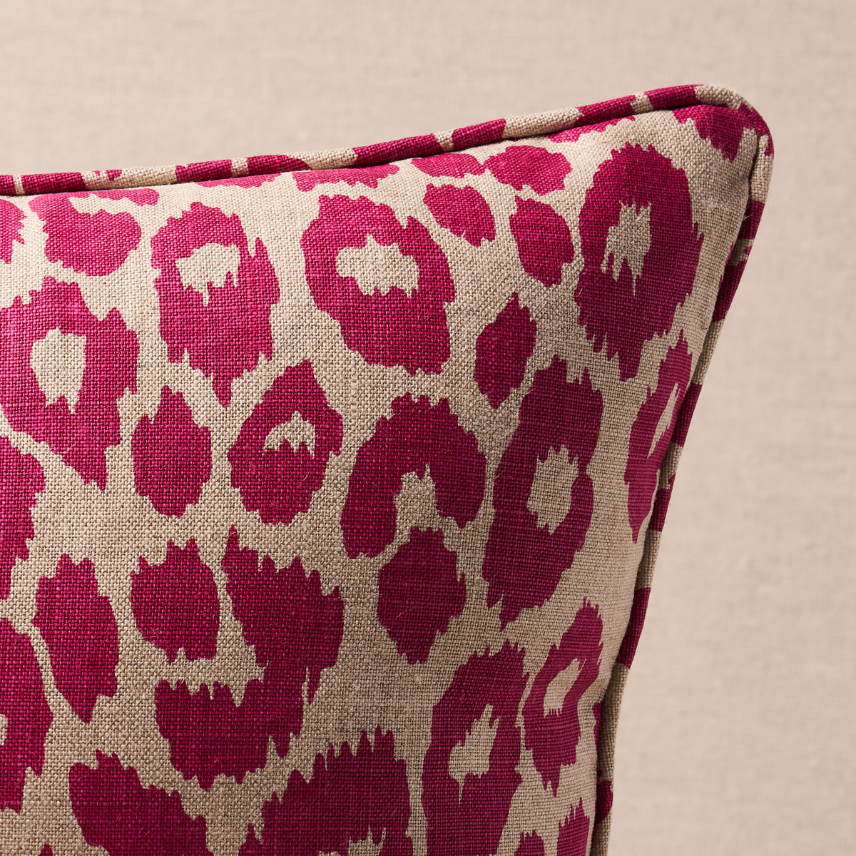 Iconic Leopard Pillow | Fuschia/Natural