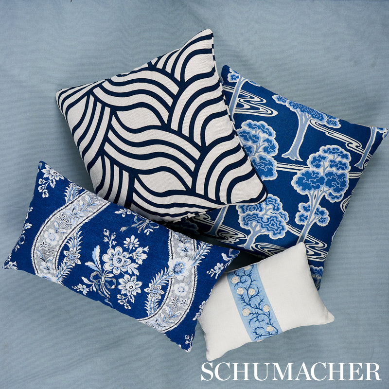 Tree River Pillow | Blue & White