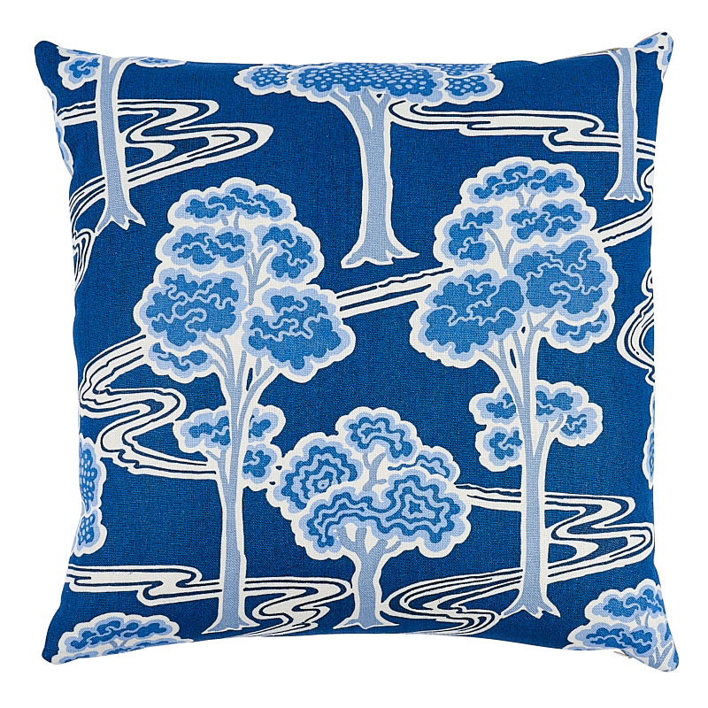 Tree River Pillow | Blue & White