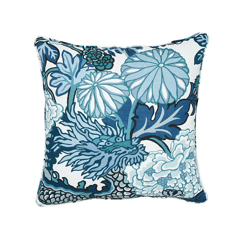 Chiang Mai Dragon I/O Pillow | China Blue