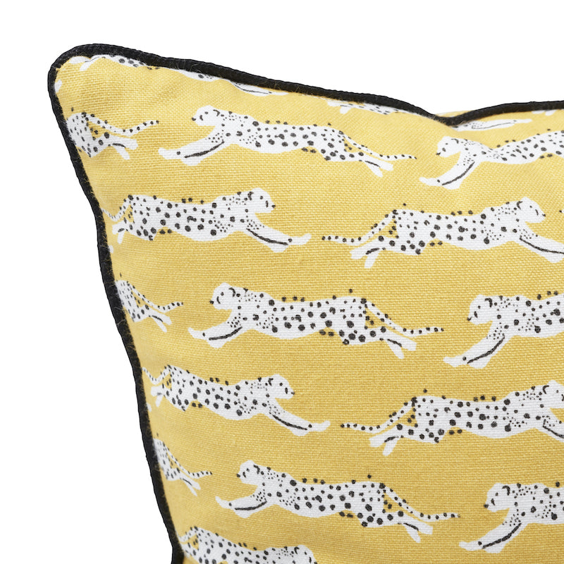 Leaping Leopards Pillow | Yellow