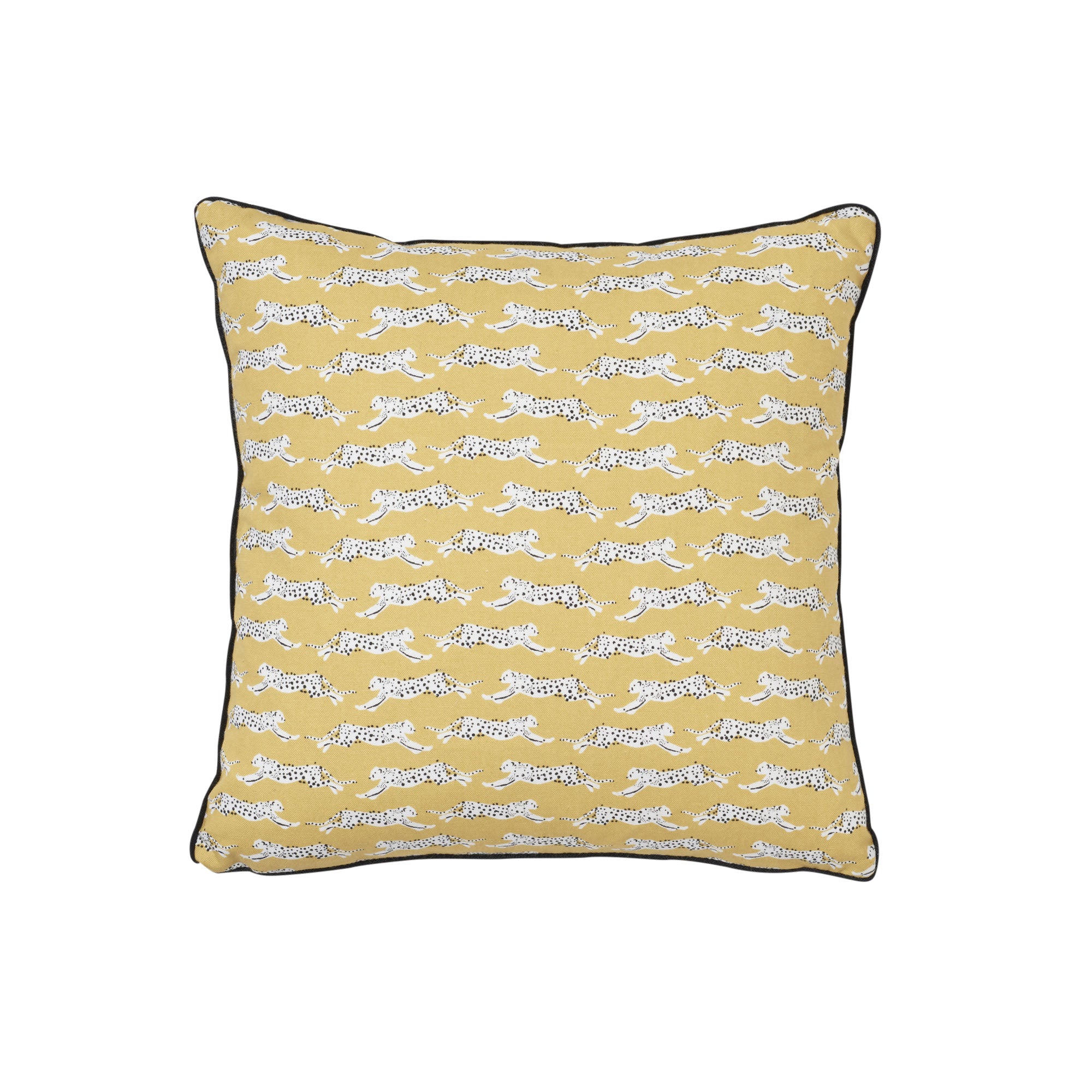 Leaping Leopards Pillow | Yellow