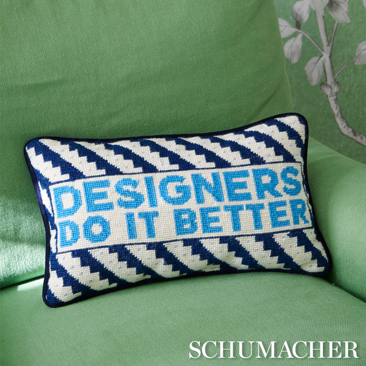 Designers Rock Needlepoint Pillow | Blue