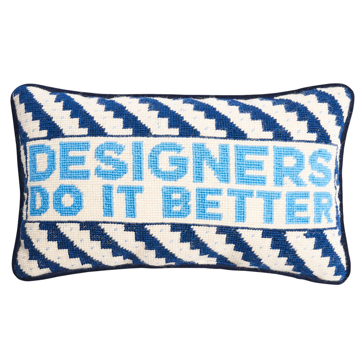 Designers Rock Needlepoint Pillow | Blue