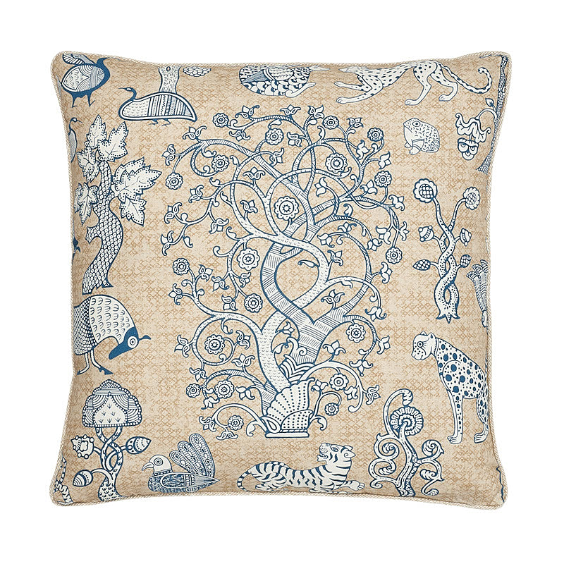 Animalia Pillow | Blue & Natural