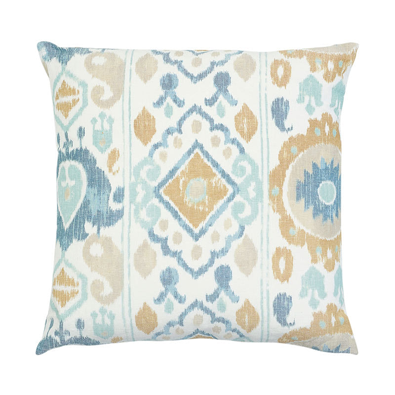 Elizia Ikat Pillow | Sky & Ochre