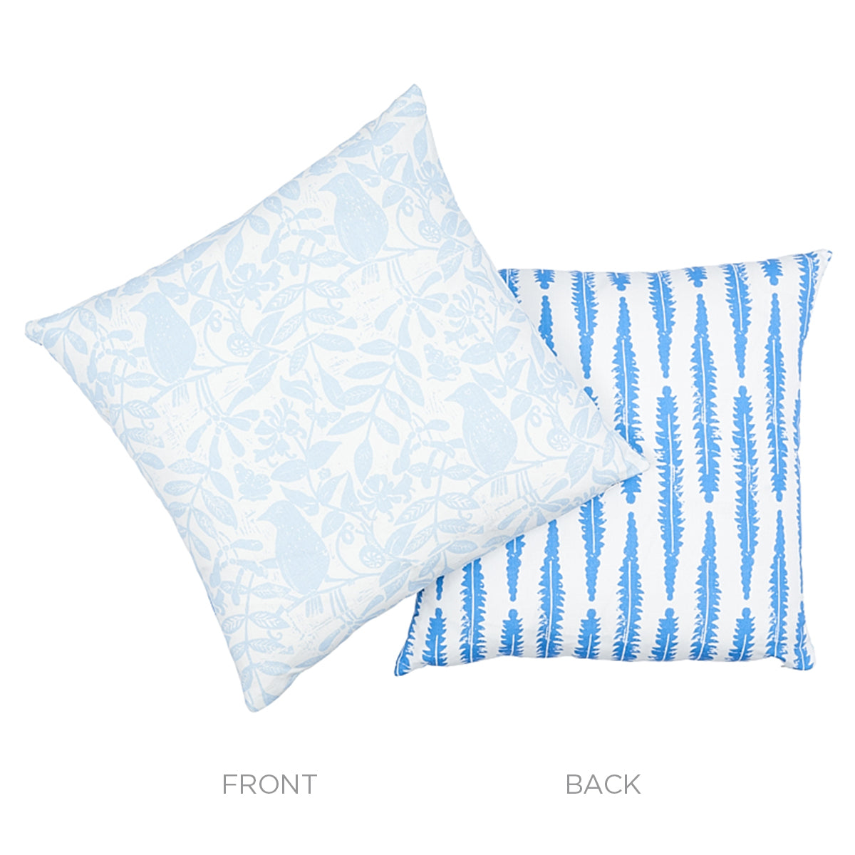 Bird & Bee + Fern Pillow | Sky