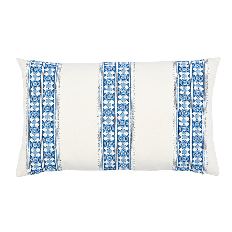 Amira Hand Blocked Print Pillow | Indigo