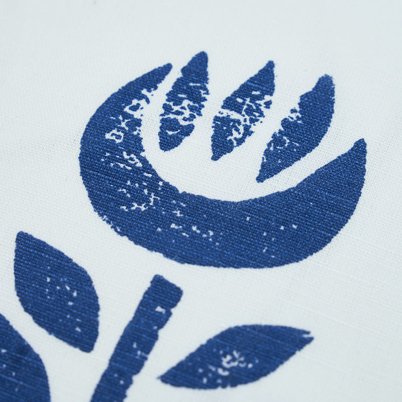 Rosenborg Hand Print Pillow | Navy Blue