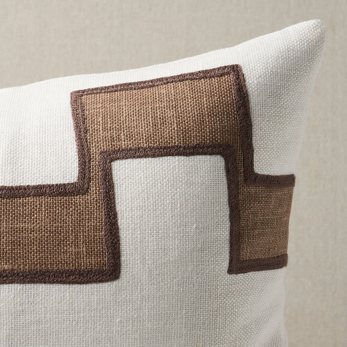 Dixon Embroidered Print Pillow | Neutral