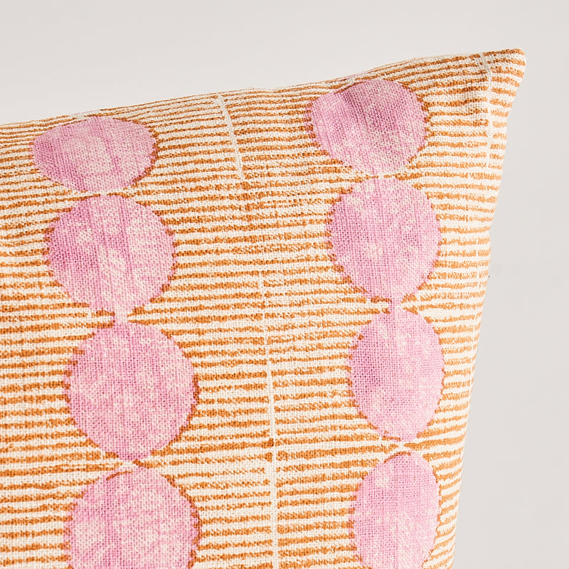 Sun Rise Hand Block Pillow | Rose & Copper