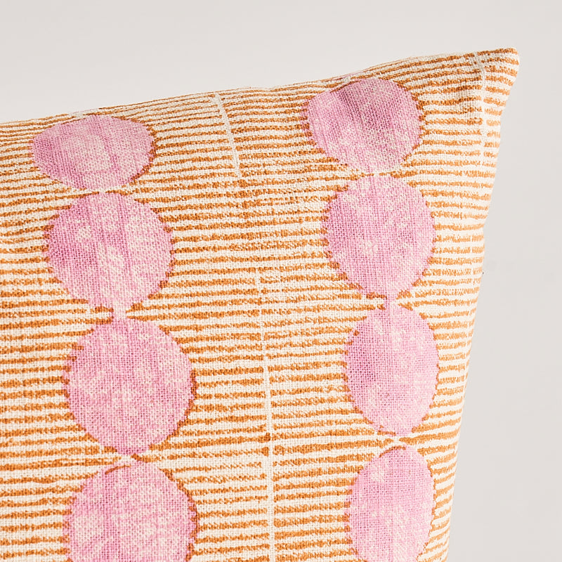 Sun Rise Hand Block Pillow | Rose & Copper