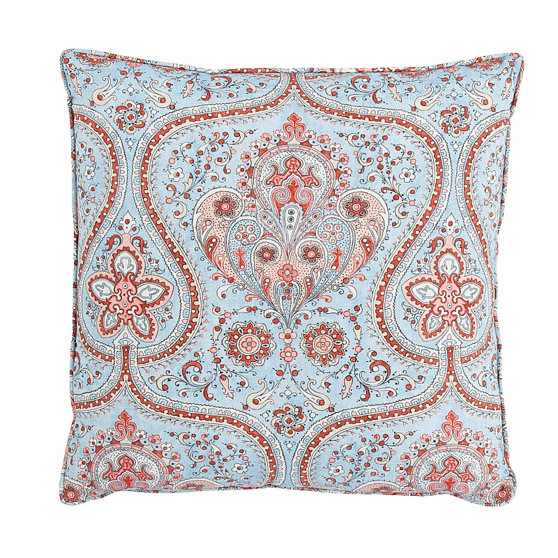 Paisley Court Pillow | Blue & Rose