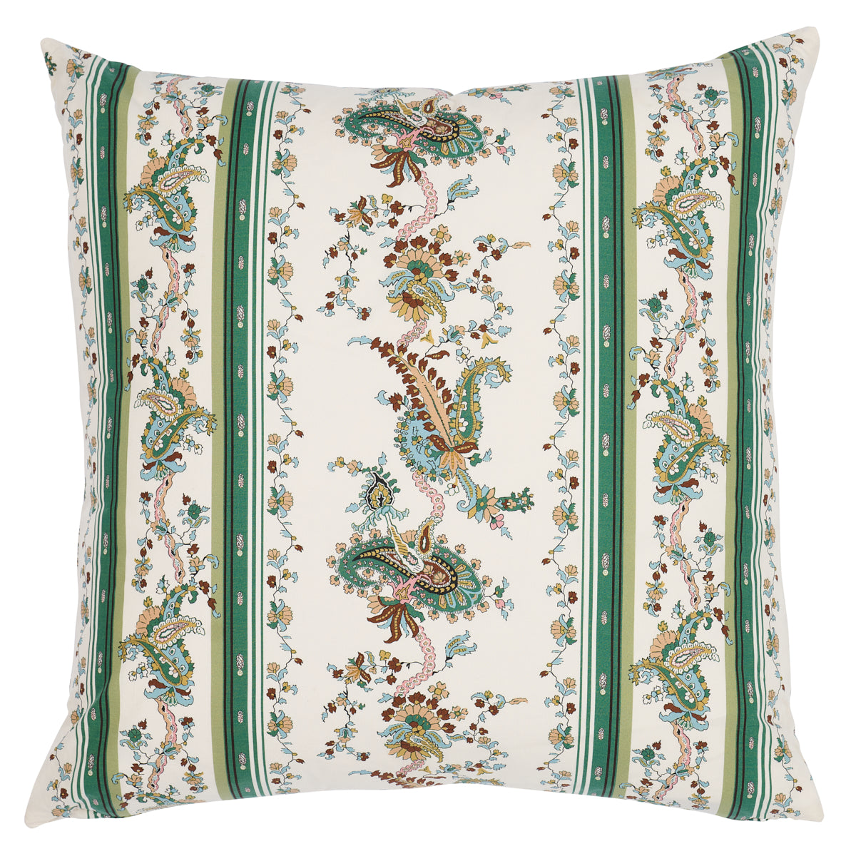 Elena Paisley Stripe Pillow | Green