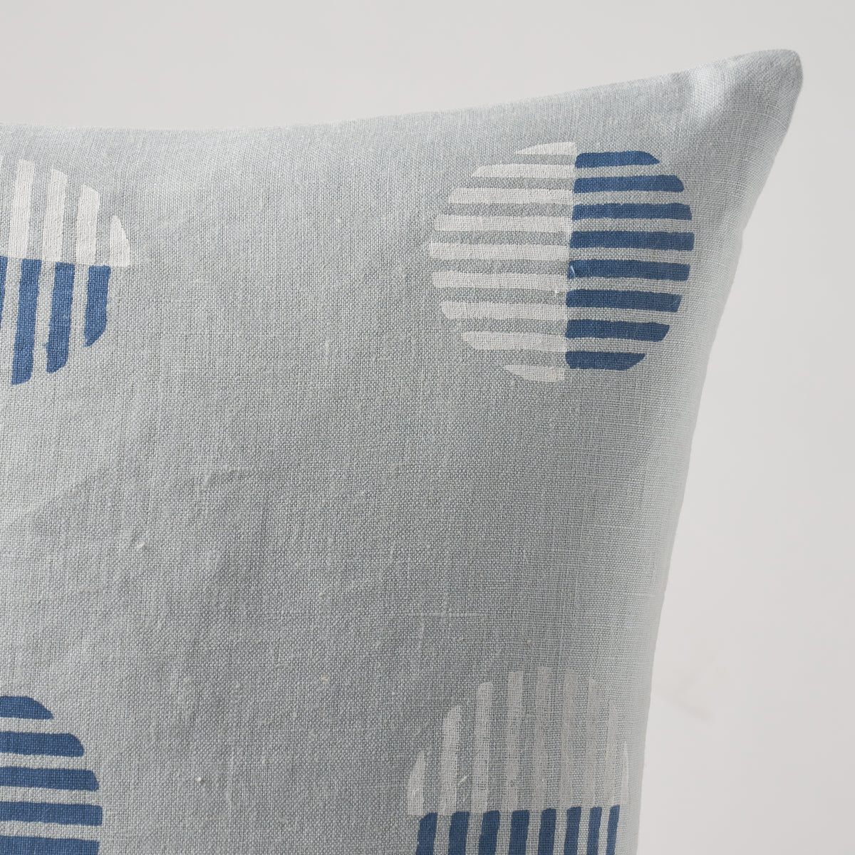 Ando Block Print Pillow | Chambray