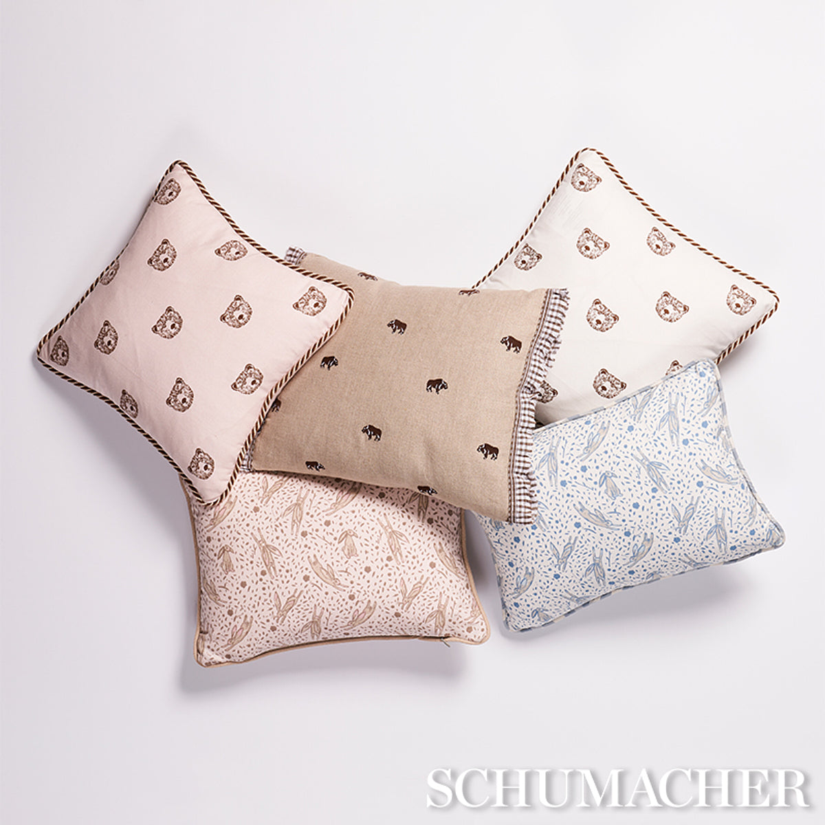 Bear Print Pillow | Blush