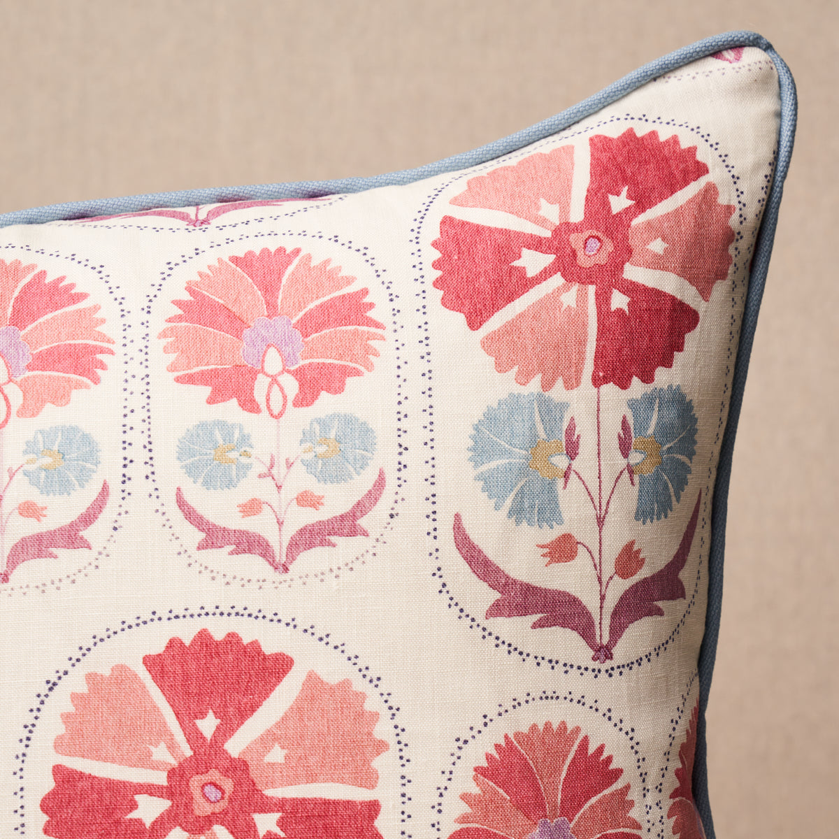 Anjuna Floral Linen Pillow | Mulberry