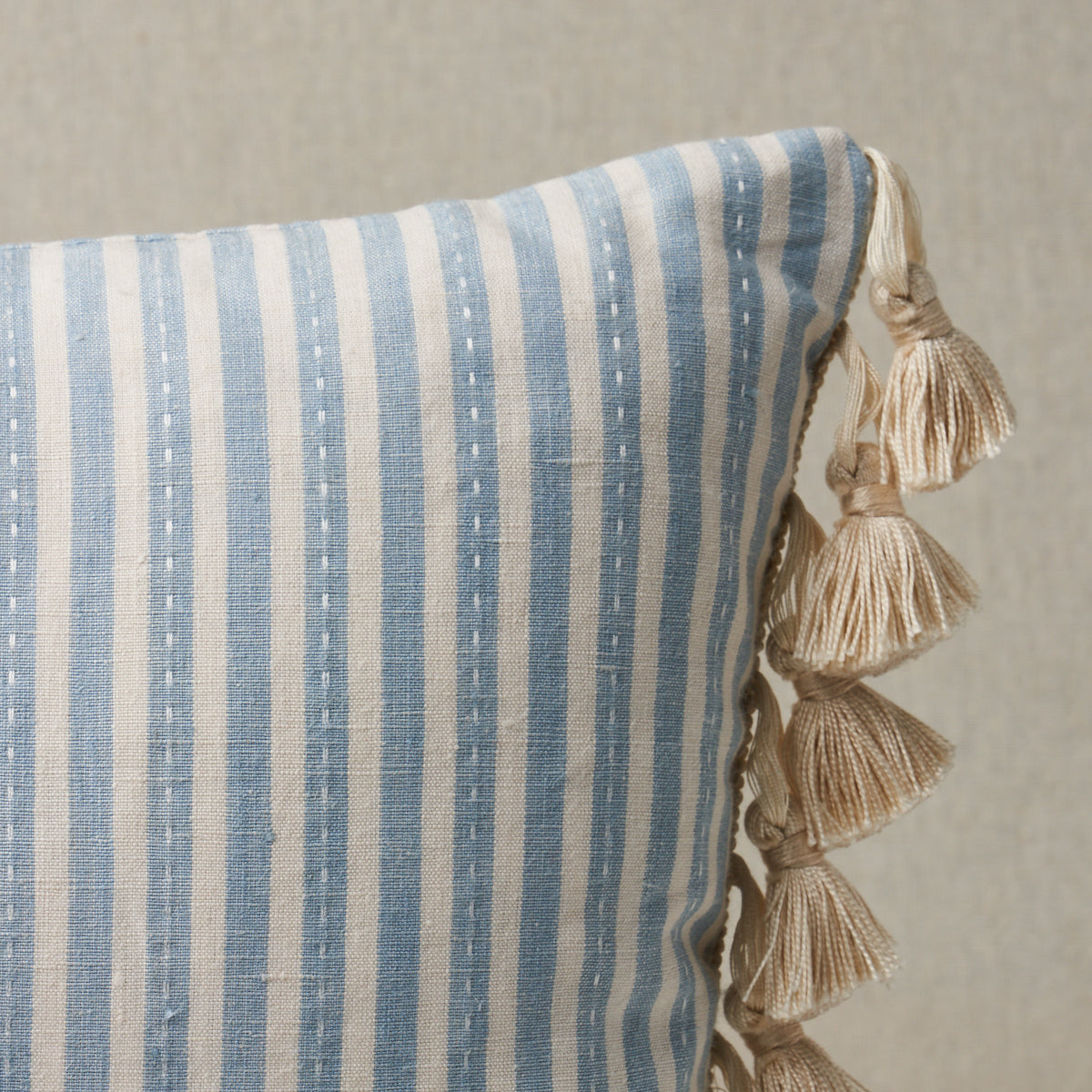 Mathis Ticking Stripe Pillow | Sky