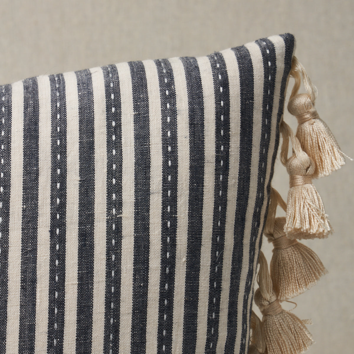 Mathis Ticking Stripe Pillow | Carbon