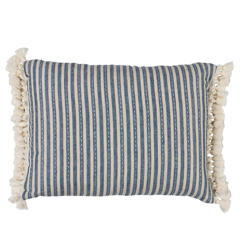 Mathis Ticking Stripe Pillow | Indigo