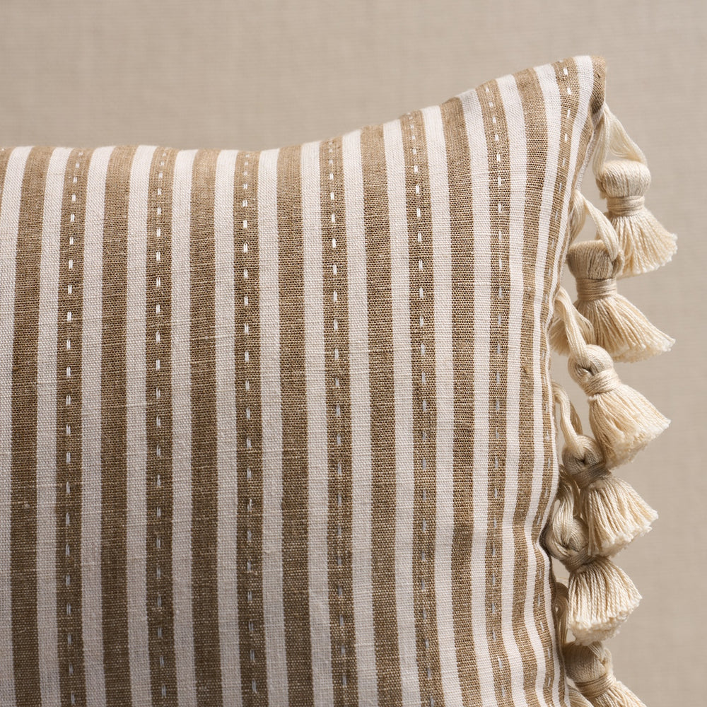 Mathis Ticking Stripe Pillow | Flax