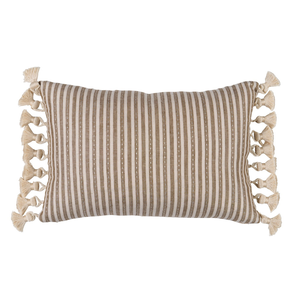 Mathis Ticking Stripe Pillow | Flax