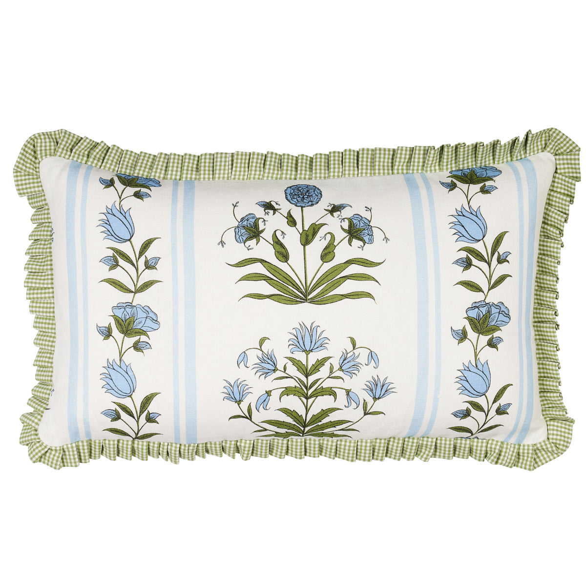 Royal Poppy Stripe Pillow | Sky