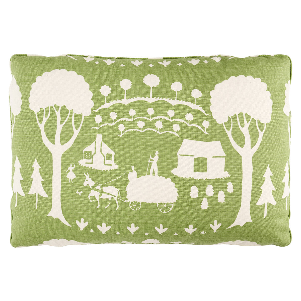 Farm Scene Pillow | Green