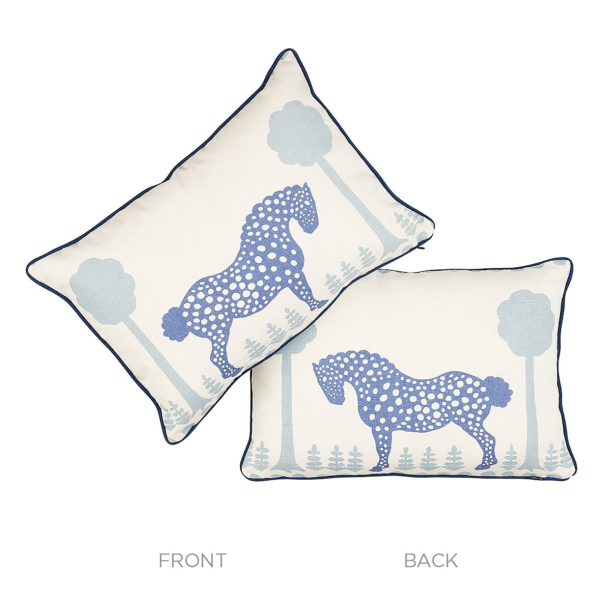 Polka Dot Pony Pillow | Blue