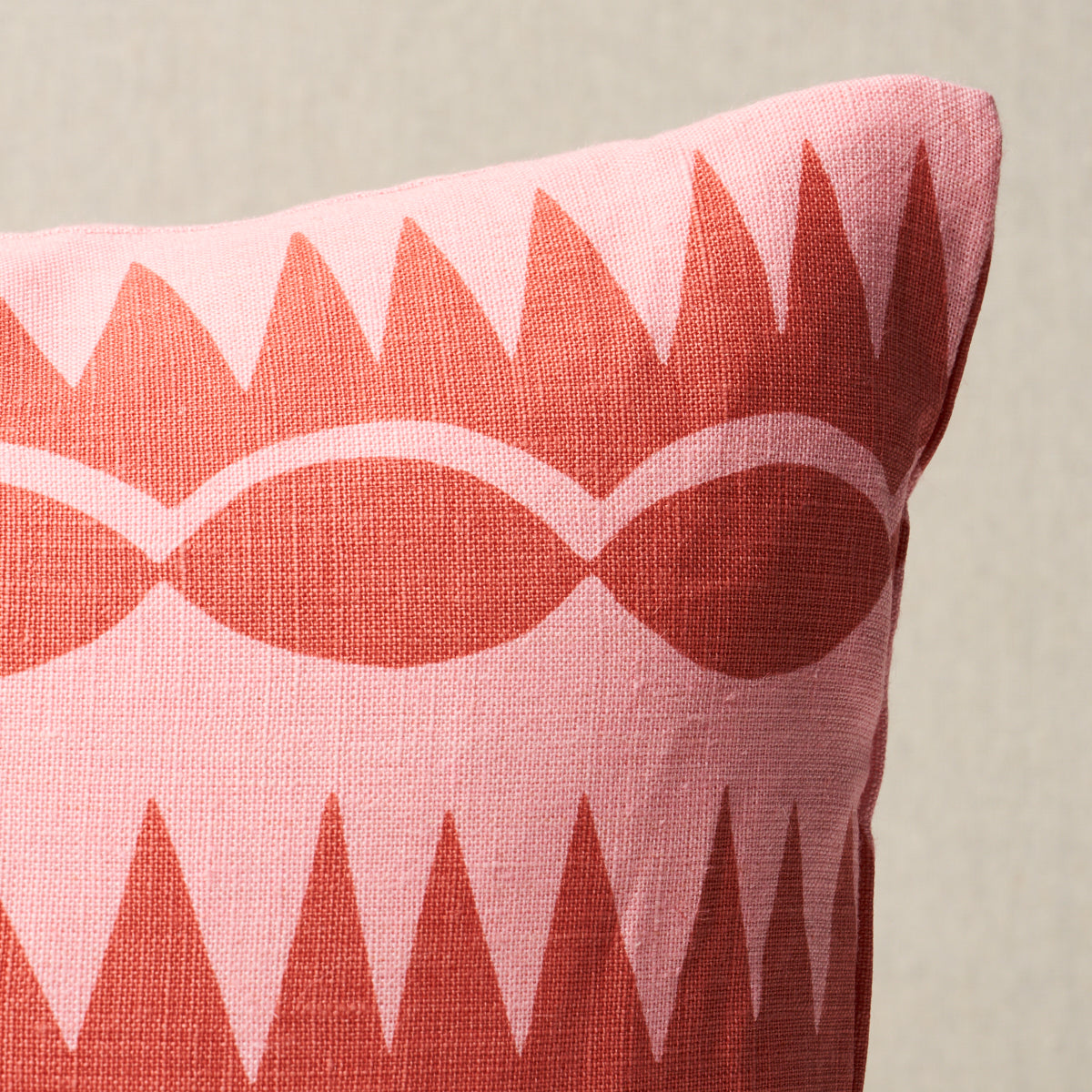 Dagger Stripe Pillow | Red On Pink