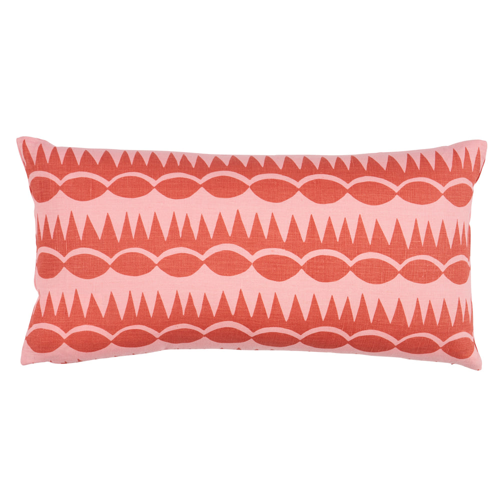 Dagger Stripe Pillow | Red On Pink