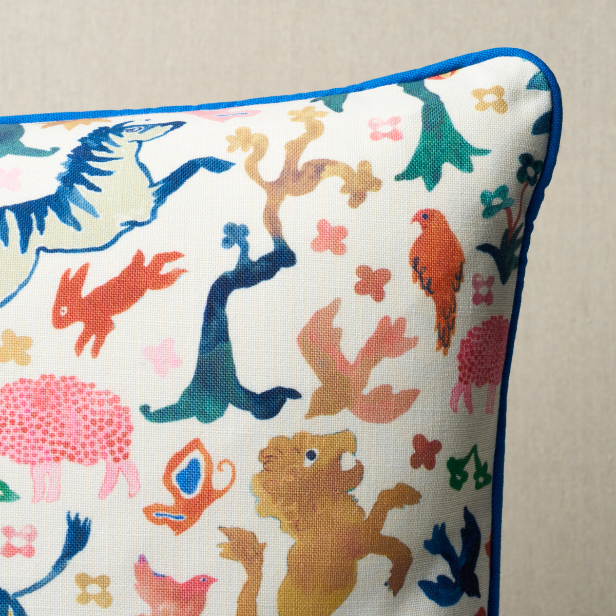 Beasts Pillow | Multi On Ivory