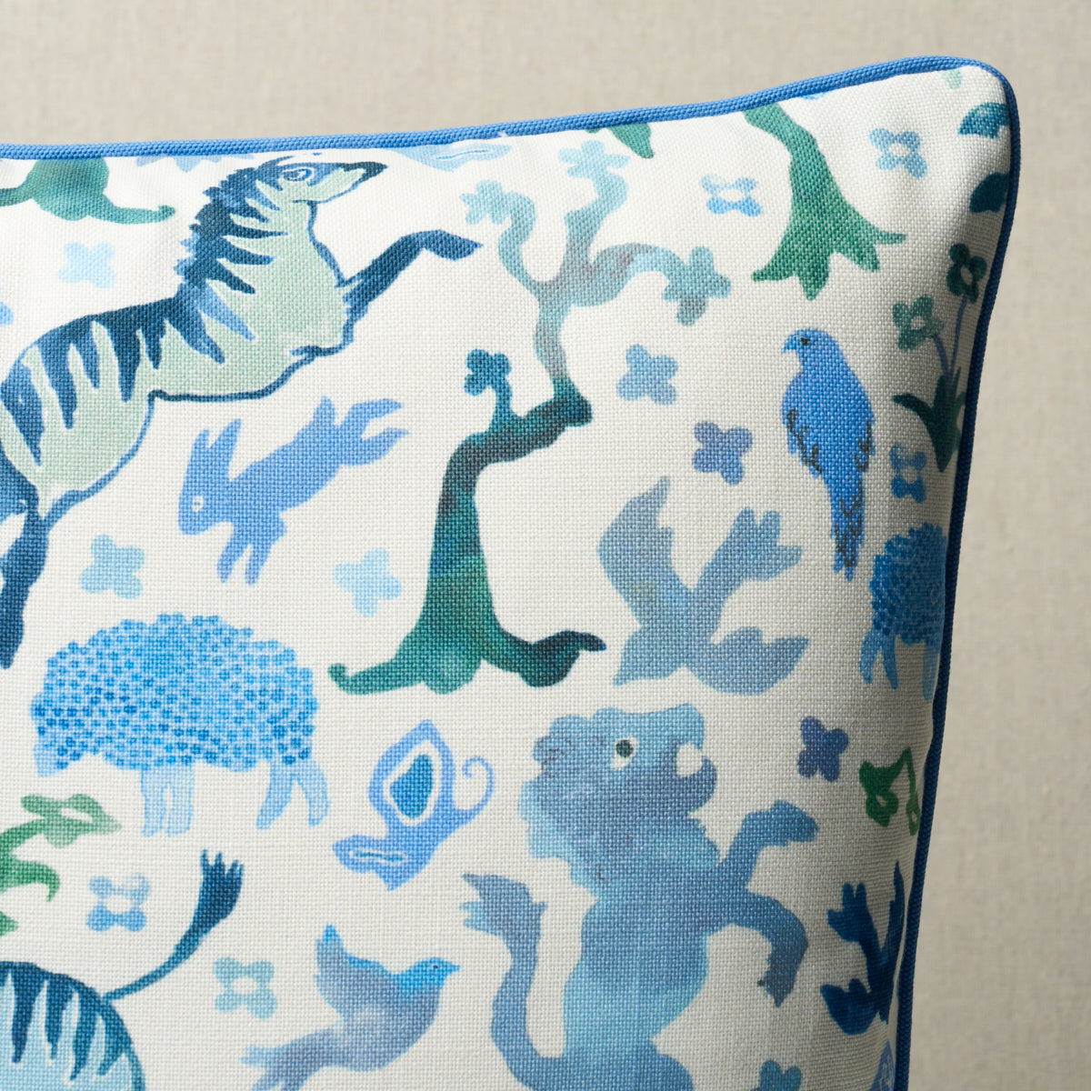 Beasts Pillow | Blue And Green