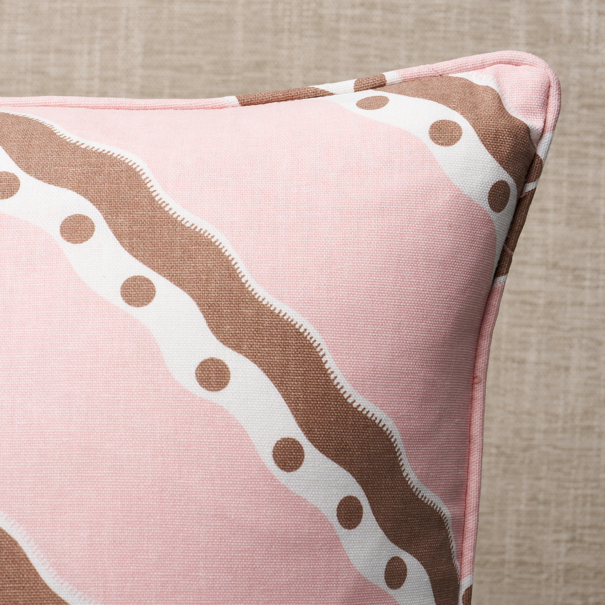 Rousseau Stripe Pillow | Cocoa & Blush