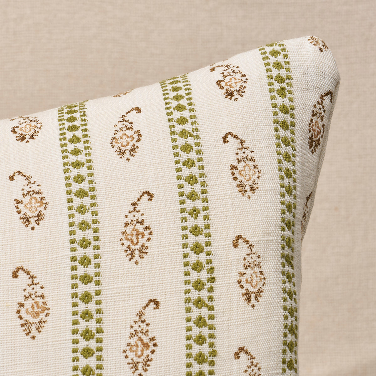 Eddie Hand Block Print Pillow | Green