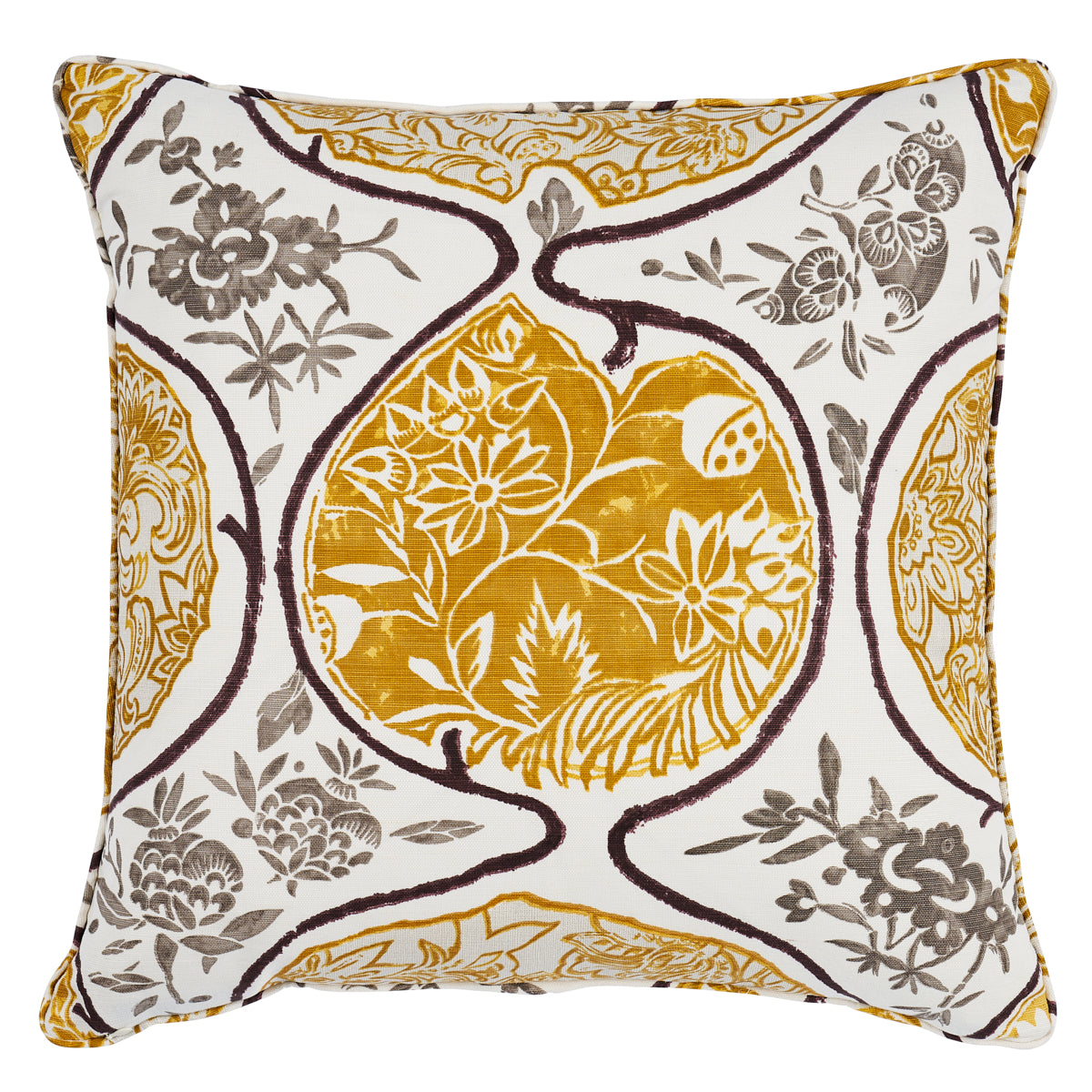 Katsugi Pillow | Gold & Mushroom