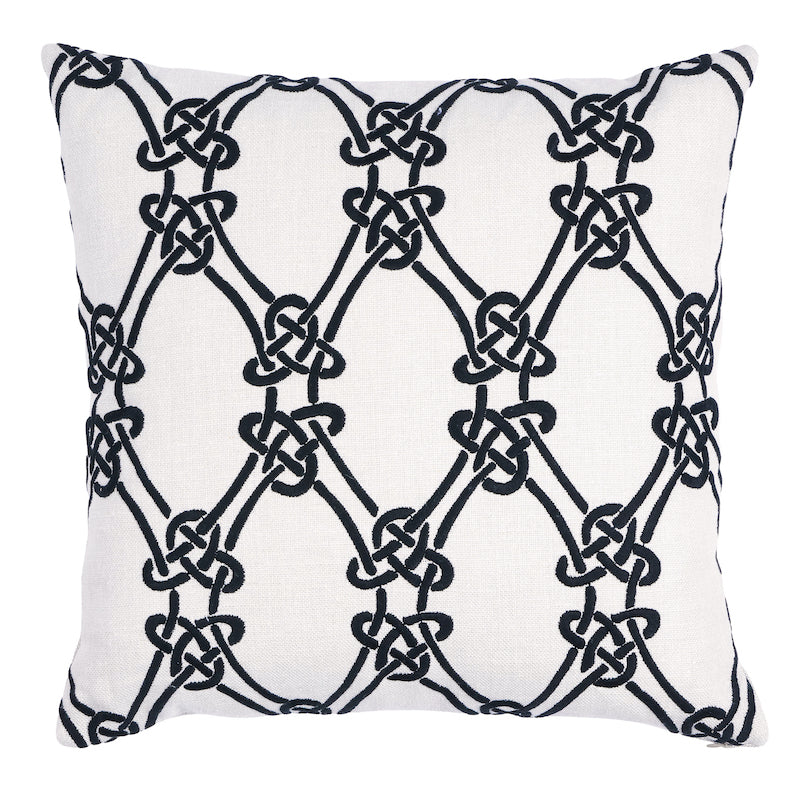 Gordian Weave Pillow | Ebony On Griege