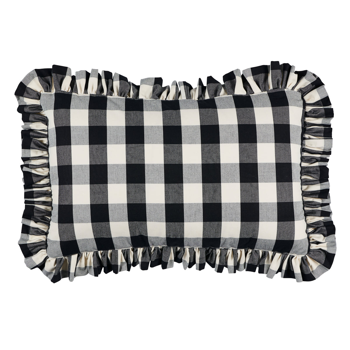 Camden Cotton Check Pillow | Black