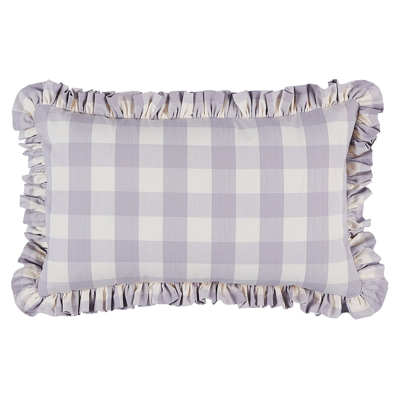 Camden Cotton Check Pillow | Lilac